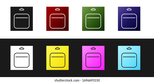 Set Battery in pack icon isolated on black and white background. Lightning bolt symbol. Vector Illustration