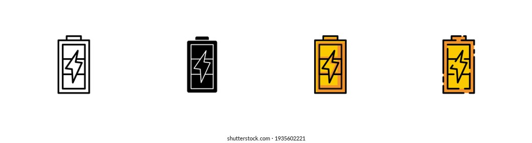 Conjunto de diseño vectorial de iconos de alimentación de batería