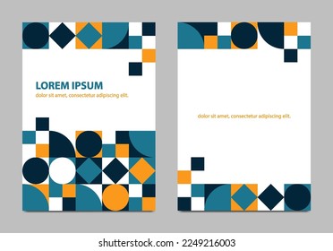 Set of bauhaus abstract geometric cover background. Template for annual report, cover notebook, poster, etc