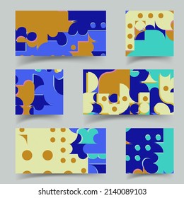 Set of Bauhaus composition artwork made with abstract elements, lines and bold geometric shapes, useful for website background, poster art design, magazine front page, banners, prints cover.