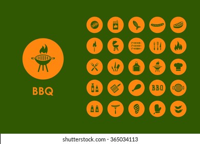 Set of BBQ simple icons