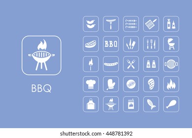 Set of BBQ simple icons