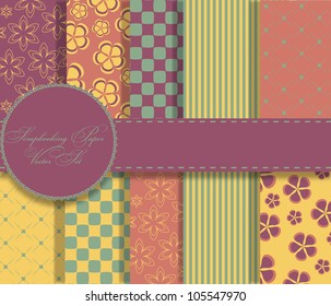 set of beaautiful vector paper for scrapbook