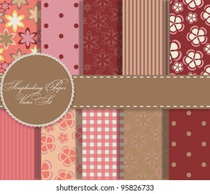 set of beaautiful vector paper for scrapbook