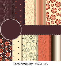set of beaautiful vector red and blue paper for scrapbook