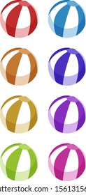 Juego de pelotas de playa en diferentes colores