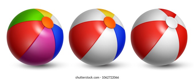 Set Beach Balls. Three balls on white background