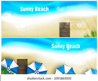 set of beach banner for Poster vector Design