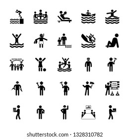 Set Of Beach and Basketball Pictograms 