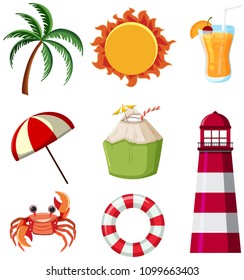 A Set of Beach Element illustration