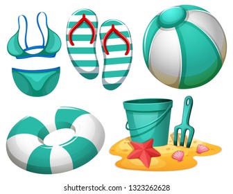 Set of beach element illustration