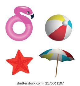 Para las vacaciones en la playa. Ilustración del vector de dibujos animados.