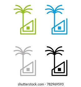 A set of beach house icons