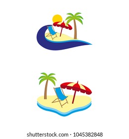 A set of beach icons