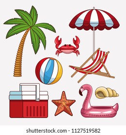Set of beach icons