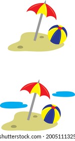 eine Reihe von Strandsymbolen
