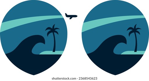un conjunto de iconos de playa