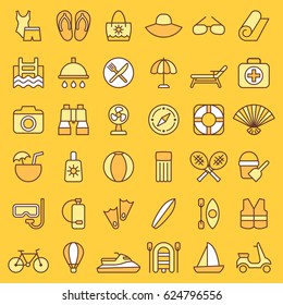 Set of beach icons. Vector illustration