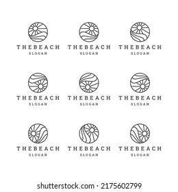 Set beach logo icon design template vector illustration