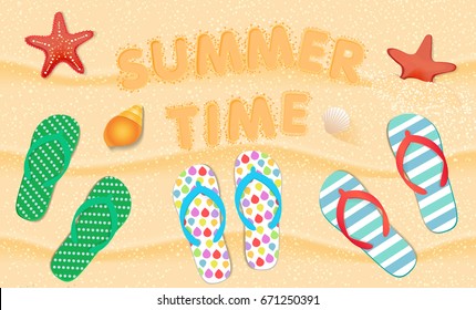 Set of Beach Slippers.