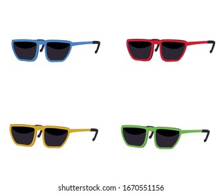 set of beach summer glasses vector illustration
