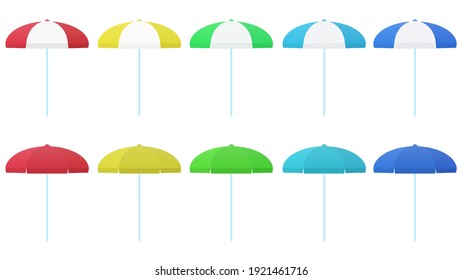 Set of Beach umbrella isolated on withe background. Vector illustration