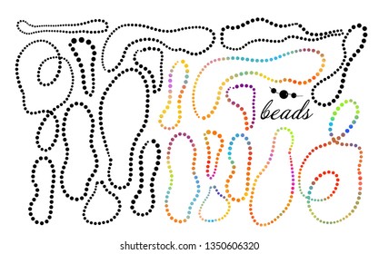 A set of beads. Vector