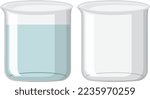 Set of beaker isolated illustration