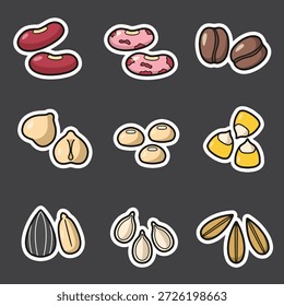 set of bean and seed good for sticker, badge, element design, print design, etc