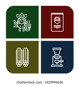 Set of beans icons such as Coffee, Nuts, Liquorice, Coffee grinder , beans