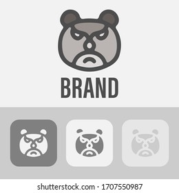 Set of bear logo design template, With modern minimalist design. 