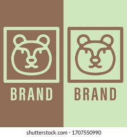 Set of bear logo design template, With modern minimalist design. 