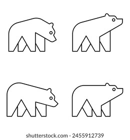 Set of Bear logo. Icon design. Template elements