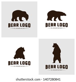 Set of Bear Logo Icon Designs Vector. Bears Logo Concepts. Icon Symbol.