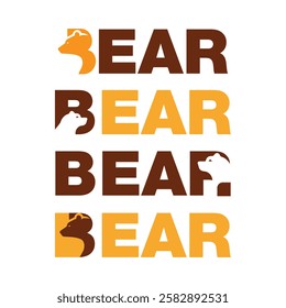 Set of bear logo professional minimalist creative design