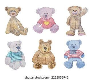 Set of Bear Toys - Colored Pencils Drawing