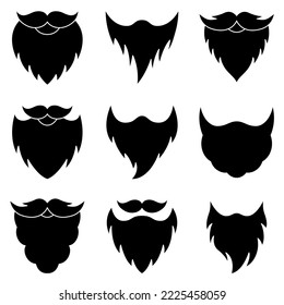 Set of Beard in flat style isolated