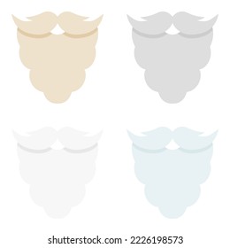 Set of Beard in flat style isolated