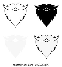 Set of Beard in flat style isolated