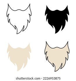 Set of Beard in flat style isolated