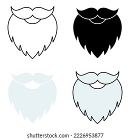 Set of Beard in flat style isolated