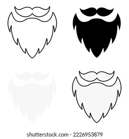 Set of Beard in flat style isolated