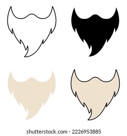 Set of Beard in flat style isolated