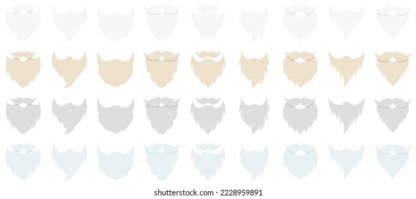 Set of Beard in flat style isolated