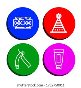 Set of beard icons. Such as Razor blade, Fun hat, Shaving razor, Shaving cream , beard icons