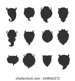 Set of beards isolated on white. Santa Claus. Vector illustration.