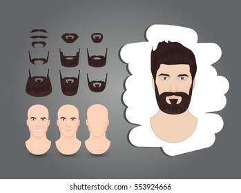 set of beards and mustaches