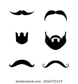 Set of beards and mustaches vector icons