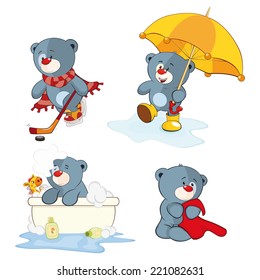 A set of bears cartoon
