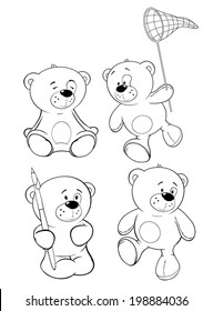 A set of bears. Coloring book 